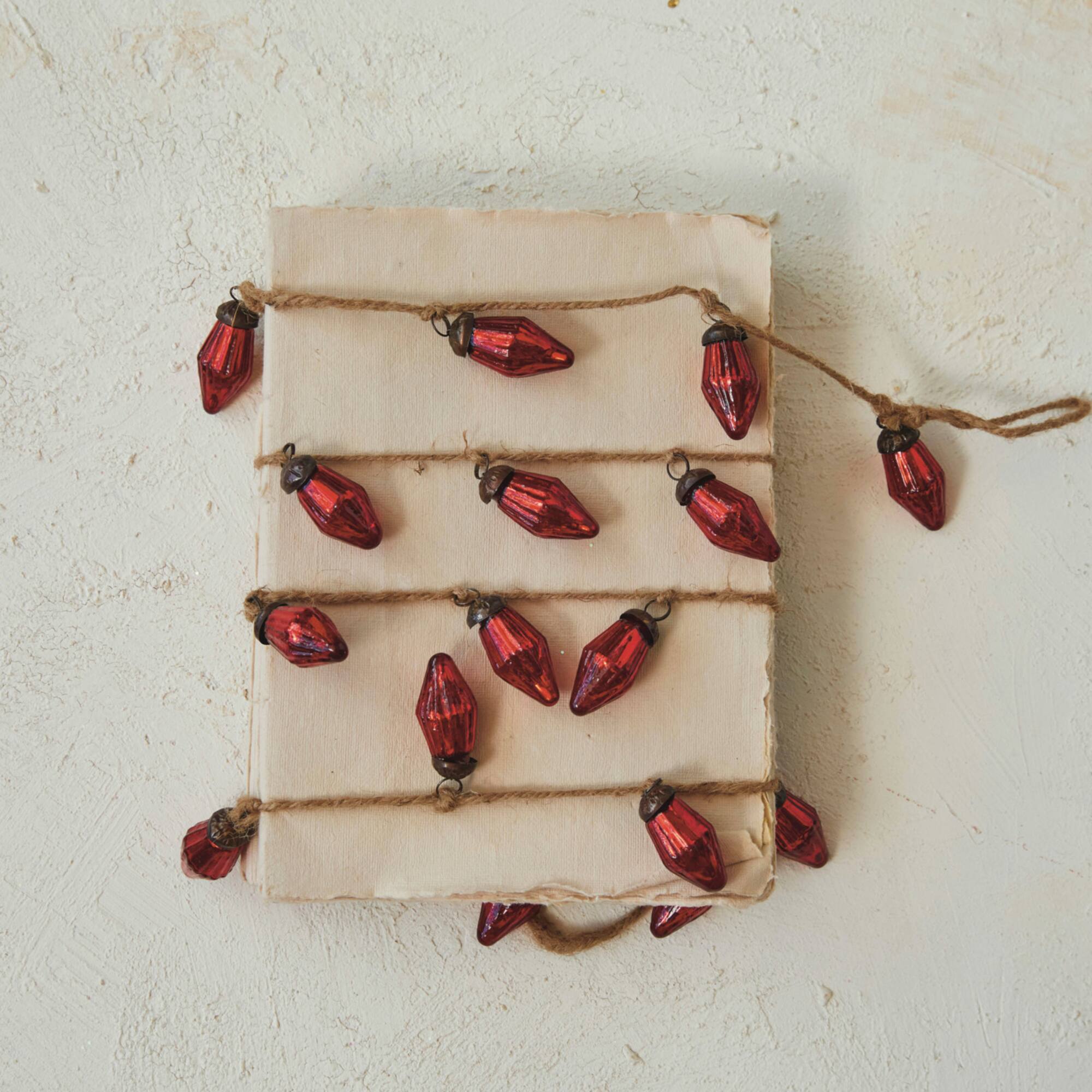 Hello Honey® 6ft. Red Mercury Glass Ornament Garland
